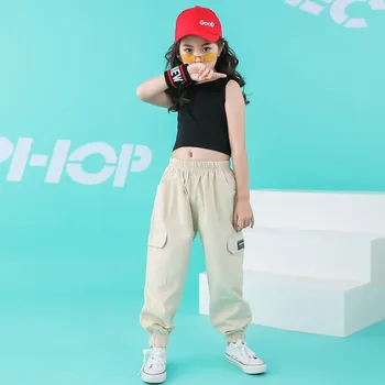 Baby Girl clothes set 8 10 12 14 lat hip hop t-shirt spodnie hip hop taneczne stroje dzieci baby Girl letnia odzież dziewczyny zestawy
