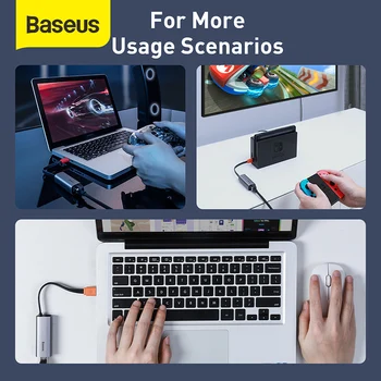 Baseus USB, Ethernet, USB 3.0 to RJ45 HUB dla Xiaomi Mi Box 3/S Set-top Box Ethernet adapter karta sieciowa USB Lan HUB adapter