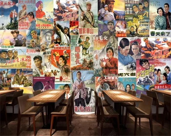 Beibehang niestandardowe tapety Europejski i amerykański retro stary film nostalgiczny wojskowy plakat klasyczny KTV kawy restauracja tło
