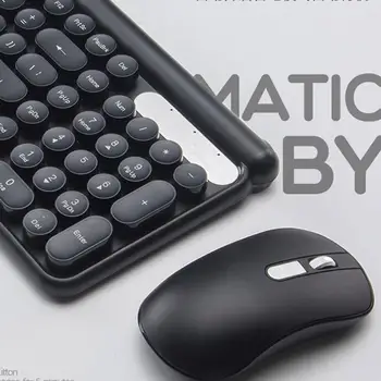 Bezprzewodowa klawiatura i mysz zestaw zasilanych bateryjnie cichy komputer stacjonarny, klawiatura laptopa biurowe domowa mysz klawiatura