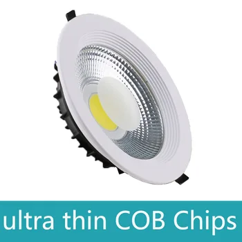 Biały ultra wspaniały Dimmable LED COB Downlight AC110V 220V lampy sufitowe 6-60w oprawy led, oprawy punktowe ozdoby sufitowe