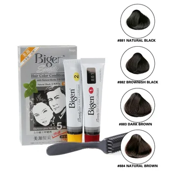 Bigen Hair Dye Color Conditioner With Natural Herbs naturalny czarny/brązowo-czarny/ciemny brązowy/brązowy szybka koloryzacja włosów