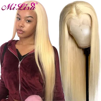 Blond 613 wig przezroczyste peruki 8-30 cali peruki ludzkich włosów remy dla kobiet wstępnie Выщипанная środkowa część 13x6 x1