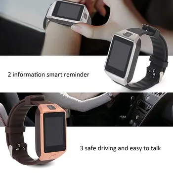 Bluetooth smart watch-inteligentny zegarek obsługa telefonu aparat SIM TF GSM Android iOS telefon dz09 pk gt08 a1 mężczyźni i kobiety