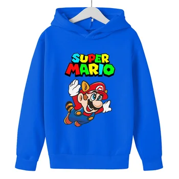 Bluza z Kapturem ' s Sweatshirt Street Mario bawełna 5-14 lat Amerykański styl chłopców 2020 gra dla dzieci drukuj pełna codzienny