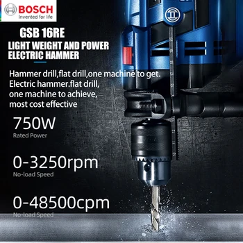 Bosch High Power 750W Electric Hammer wiertarka elektryczna dwie funkcje urządzenia wiertarka udarowa wielofunkcyjny elektryczny Pick Slotter