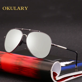 Brązowy metalowy stelaż męskie polaryzacyjne okulary przeciwsłoneczne UV400 vintage okulary dla mężczyzn z skrzynią