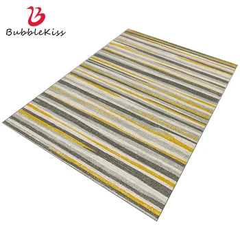 Bubble Kiss Nordic Style Rug Carpets And For Living Room Home Customized Floor Mat Yellow Gray Strip Wzór Anti Slip Foot Pad