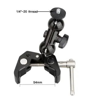 CAMVATE Articulating Magic Super Crab Clamp With 360° Rotate Ball Head Mount For Monitor/ Flash Light / Flash Trigge Supporting