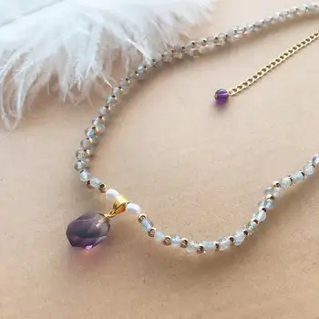 CCijiNG moda naszyjnik naszyjnik naturalny Kryształ romantyczny sweter szyi łańcuchy perła biżuteria kobiety wysokiej jakości SG0015
