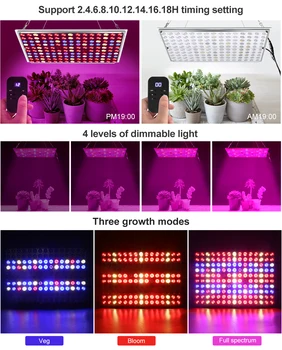COB LED Grow Light UV Quantum Tech LED Board 300W Full Spectrum Dimmable Indoor Plant Lights With Intelligent Timing Controller