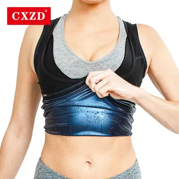 CXZD Sweat Shaper kamizelka dla mężczyzn kobiet pas wyszczuplający brzucha kamizelka Body Shaper spalanie tłuszczu Shaperwear talia trener gorset