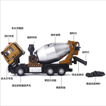 Cheng mixer truck concrete truck stone out sound light return force alloy toy birthday new year Christmas present
