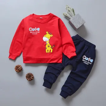 Chłopcy Odzież Zestawy 2020 Dziewczyny Słodkie Bluza Płaszcz Spodnie Garnitur Dziecięca Odzież Sportowa 1-4 Lat Dzieci Strój Sportowy Odzież Zestaw