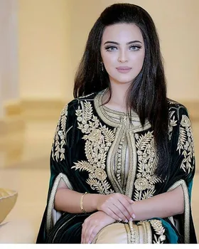 Ciemno-zielone marokańskie кафтаны suknie wieczorowe hafty suknia elegancka długa suknia wieczorowa Dubaj arabski elbise abiye Party Dress