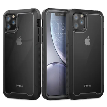 Clear Slim Full Body Protective case Hybrid Rugged Hard Cover PC Back with TPU Bumper For iPhone 11/11 Pro max,iPhone 11 Pro