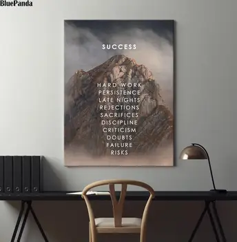 Climb To Success Motivational QuoteThe Bottom Art Canvas Poster Print Abstract Painting Wall Picture Modern Home Decoration