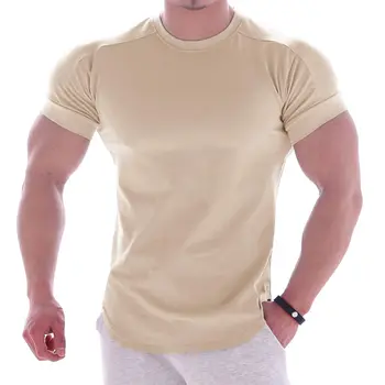 Codzienne twarda t-shirt krótki rękaw mężczyzn siłowni, fitness sport, bawełniana t-shirt męski kulturystyka chuda koszulka letnie topy odzież