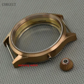 Corgeut 43 mm szkło szafirowe PVD nowy kawowy kolor sterylne stalowa obudowa nadaje się eta 6497 6498 ST36 mechanizm zegarek męski P739