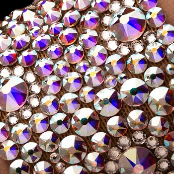 Crystal Castle Diy Rhinestone 6A No-Hotfix Strass Red Crystal AB Craft Gemstone Beads Flat Back cyrkonie do butów na obcasie