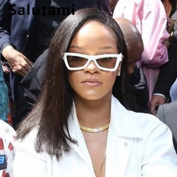 Czarny Biały Kocie Oko Okulary Dla Mężczyzn I Kobiet Luksusowe Marki Łuk Kształt Rihanna Styl Okulary Przeciwsłoneczne Vintage Małe Odcienie