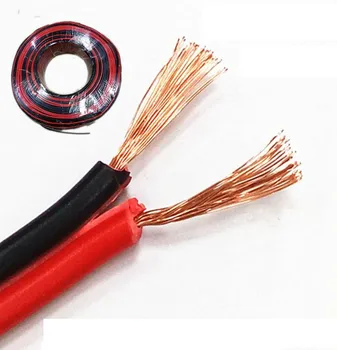Czerwony czarny miedziany przewód 2X 0.75 taśmy led monitor kabel zasilający głośnik równoległy przewód 10 m