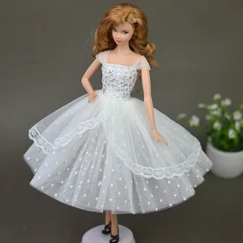 Czysto białe lalek sukienki eleganckie lady strój sukienka odzież dla lalki Barbie dla 1/6 dom dla Lalek BJD prezent lalka akcesoria dla dzieci zabawka