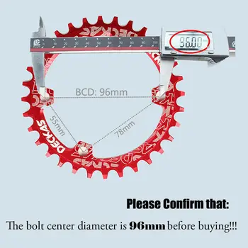 DECKAS 96BCD-S Chainring MTB Round/Oval Bicycle Chain Ring 32T/34T/36T/38T mechanizm korbowy obsługiwane Road Mountain Bike Kolarstwo części zamienne