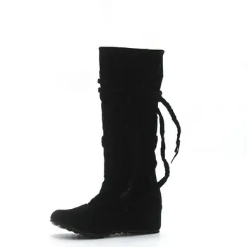 DIJIGIRLS nowe damskie buty jesień zima frędzle połowa kolana wysokie buty damskie pędzelkiem z polaru buty plus rozmiar 35-43