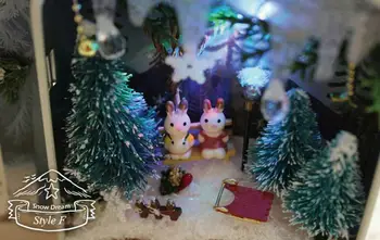 DIY 3D śnieg marzenie miniaturowy domek dla Lalek Drewniane puzzle domek dla lalek mini meble dekoracje zabawka dla dziecka Urodziny delikatna pudełko