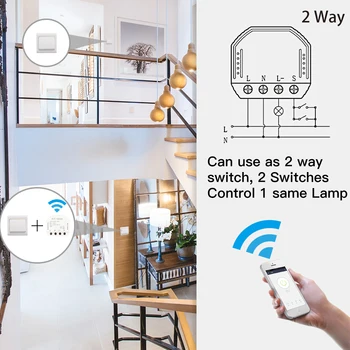 DIY Smart WiFi Light LED Dimmer Switch Smart Life/Tuya APP Remote Control 1/2 Way Switch,działa z Alexa Echo Google Home