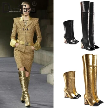 DORATASIA New Luxury Brand Over The Knee Boots Ladies Thigh High Boots Women 2019 Runway Show High Heels Shoes Woman 33-43