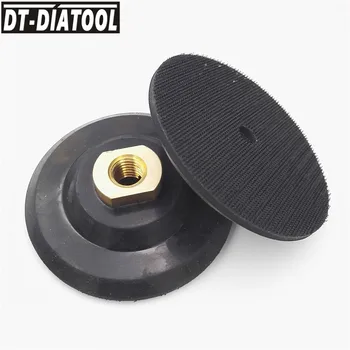 DT-DIATOOL 2pcs M14 Thread Dia 100mm/4inch Rubber Based Back Pad For Diamond Polishing Backer Pads