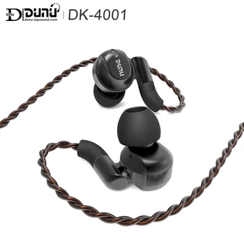 DUNU DK-4001 DK4001 HiFi Audio Hi-Res Beryllium PVD 5Driver (4 Knowles BA + 1DD) hybrydowy słuchawki z odłączanym kablem MMCX