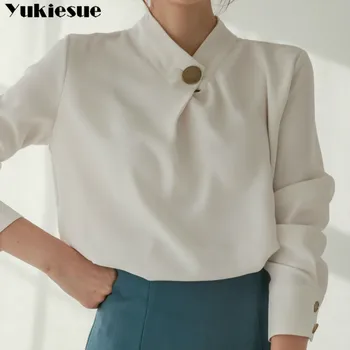 Damskie topy i bluzki z długim rękawem szyfonowa bluzka koszula moda 2020 damska bluzka biurowa koszula damska topy blusas odzież