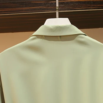 Damskie zestawy regulowany skręcić w dół kołnierz plus rozmiar 4XL stałe kieszenie ubrania Womesn kostki elastyczna talia cienkie spodnie Damskie