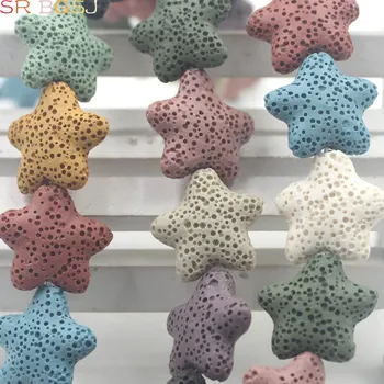 Darmowa wysyłka 20 mm 25 mm duża gwiazda kształt kolorowe lawy wielobarwne koraliki kolorowe lawy temat DIY koraliki 15