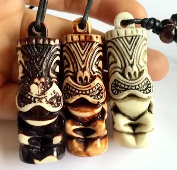 Darmowa wysyłka YQTDMY sprzedaż Hurtowa 12 szt mieszany hawajski styl imitacja rzeźbione tiki wisiorek naszyjnik prezent