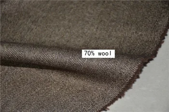 Darmowa wysyłka cienka z sierści grzebieniowej 70% wełniana tkanina brązowa szeroka jodełkę styl cena za 1 metr 59