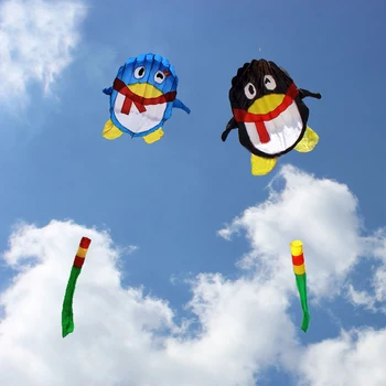 Darmowa wysyłka na wysokiej jakości 2 m pingwin kite flying książę miękki kite nylon рипстоп weifang kite string pro walk in sky factory