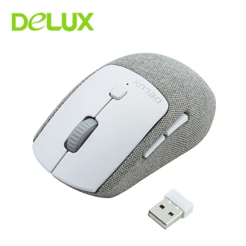 Delux Mini Wireless Mouse przenośny ergonomiczny komputer cicha mysz 6 przycisków 1600 dpi 2.4 Ghz USB optyczne геймерские myszy do PC laptopa