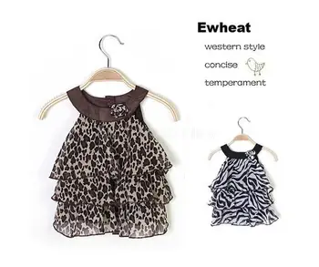 Detaliczna dziewczyna sukienka leopard 2018 Nowy przyjazd Baby Girl moda leopard/ zebra ciasto strój dziecięcy strój dziewczyny леопардовые sukienki