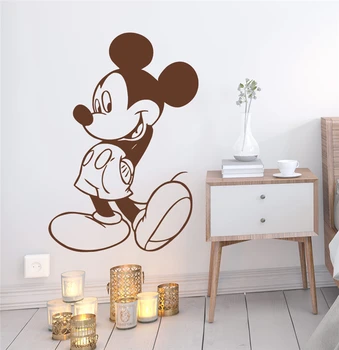 Disney Kreskówki Mickey Mouse Naklejki Ścienne Sypialnia Wystrój Domu Akcesoria Disney Naklejki Na Ściany Winylu Malowanie Ścian Diy Plakaty
