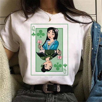Disney Series karty do gry, Damska koszulka King Queen Funny Fashion Wzór T-shirt Cartoon Wzór T-shirt Graphic T Shirts