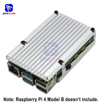 Diymore Raspberry Pi 4 Model B etui podwójne obudowa wentylatora obudowa ze stopu aluminium z kolumną chłodnicy