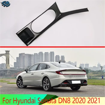 Dla Hyundai Sonata DN8 2020 2021 styl włókna węglowego konsola środkowa z przodu uchwyt na kubek napoju pokrywa wykończenie oprawy