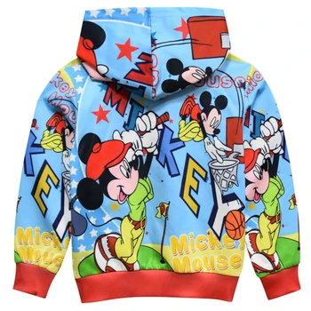 Dla dzieci dziewczyny bluzy z kapturem dzieci chłopcy kreskówka Minnie Mickey bawełna pełna moda zamek błyskawiczny bluza dzieci odzież dziecięca