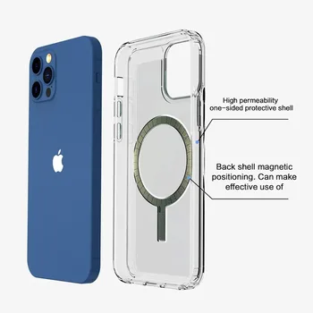 Dla iPhone 12 MagSafe Case Clear Hard Acrylic Case Air Armor Full Transparent Protection tylna pokrywa dla iPhone 12 Pro Case 2020