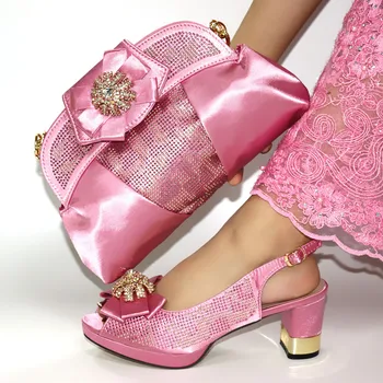 Doershow piękne buty i torba zestaw afrykańskich zestawów 2020 fioletowy kolor włoska torba na buty zestaw ozdobiony kryształkami! SIM1-28