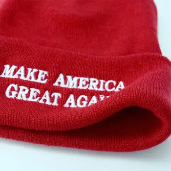 Donald Trump Kapelusz MAGA Winter Red Knit Beanie Make Great America Again Cap Trump Hat